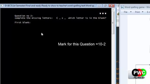 How to make word spelling game in C ,C project