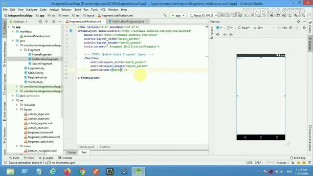 Instagram clone app part 4 (design bottom navigation using menu ).#androiddeveloper#firebasedatabas