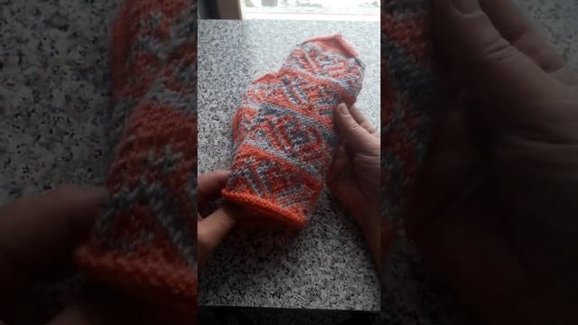 Моё вязание из остатков пряжи.