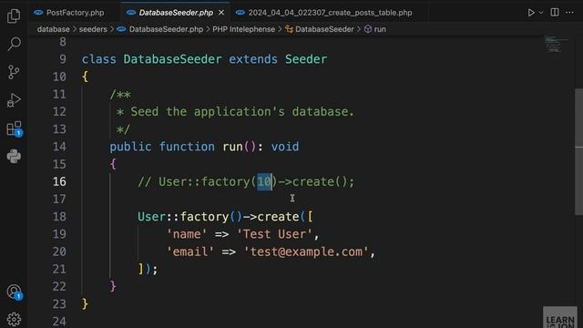 LARAVEL 11 Crash Course for Beginners 2024 ｜ #14 Factory & Seeder