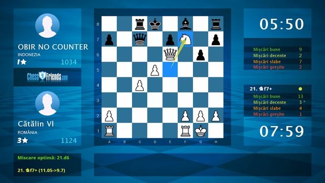 Chess Game Analysis: Cătălin Vl - OBIR NO COUNTER : 1-0 (By ChessFriends.com) смотреть онлайн