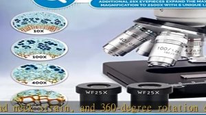 AmScope B120C Siedentopf Binocular Compound Microscope, 40X-2500X Magnification, Brightfield, LED I
