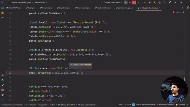 Hospital Management System | Creating Update Details Class | Java Project with source code