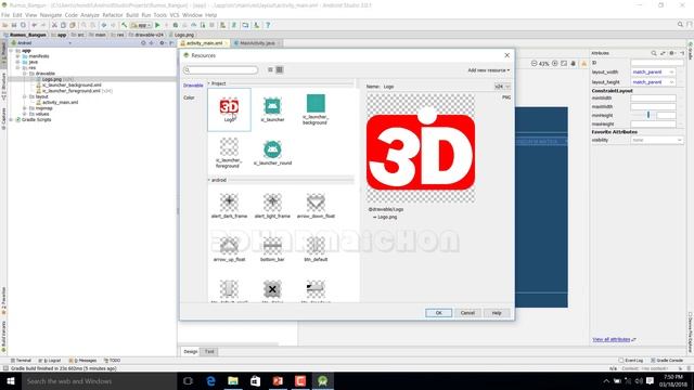 #003 Cara Merancang Layout Identitas Aplikasi  dengan Android Studio 3.0.1