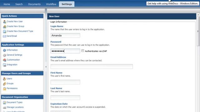 WebDocs Windows Edition: Creating a User смотреть онлайн