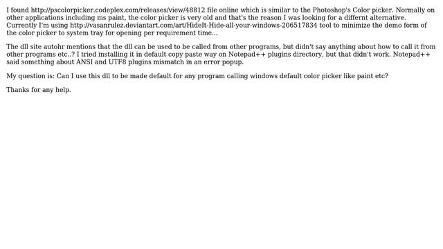 Make a dll color picker default for paint/etc? смотреть онлайн