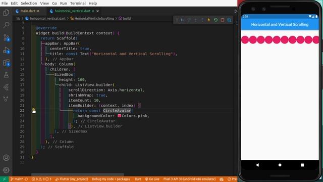 Flutter Horizontal and Vertical Scroll| Horizontal scrolling in flutter || ListView builder flutter