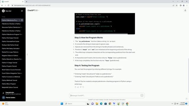 palindrome program in python using while loop