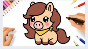 КАК ЛЕГКО НАРИСОВАТЬ МИЛУЮ ЛОШАДКУ В СТИЛЕ KAWAII 🐎