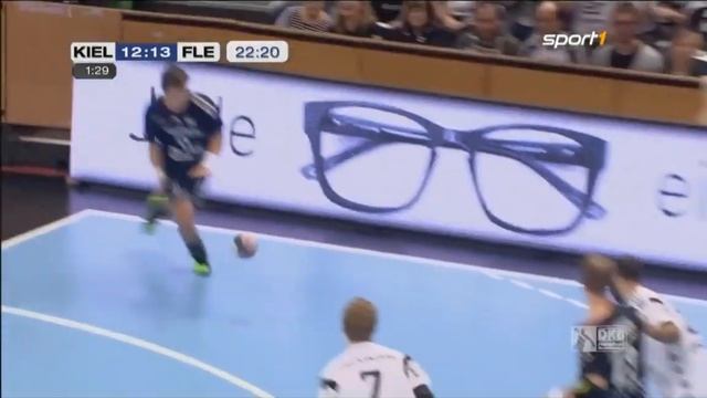 Wing goal Lasse Svan Hansen vs thw kiel (9/9 goal)|HD смотреть онлайн