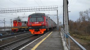 Электропоезд ЭД9Э-0060. Покатушки От Сосняка до Велижановки+отправление.