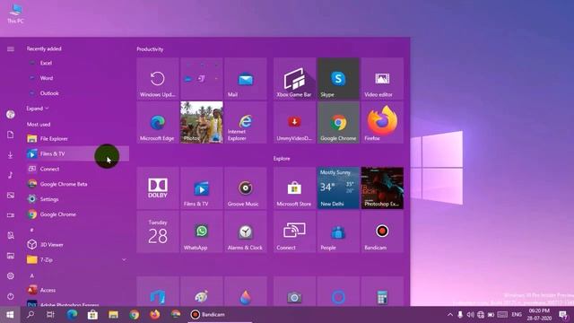 Windows 10 Inbuild Version 2004 20175 (Start Screen, Settings) смотреть онлайн