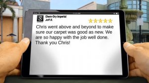 Chem-Dry Imperial Furniture Cleaning Kanata Amazing Five Star Review by Jeff B.