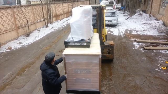 Разгрузка контейнера с дизель генераторами ADD Power. март 2019