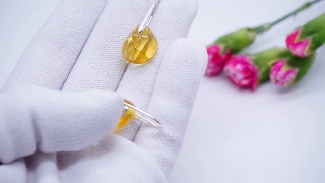 Серебряные серьги "Соты" янтарь лимонный серебро 925 Ag сережки ручной работы 203 Хорошие Вещи