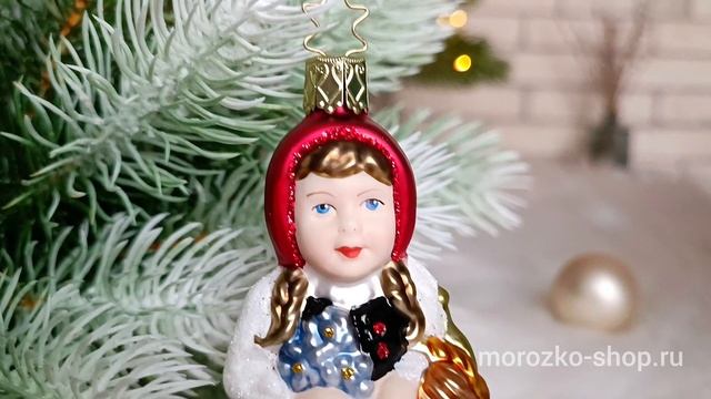 Ёлочная игрушка КРАСНАЯ ШАПОЧКА - ПОДЛИННАЯ ИСТОРИЯ, стекло, 12 см, 10016S011