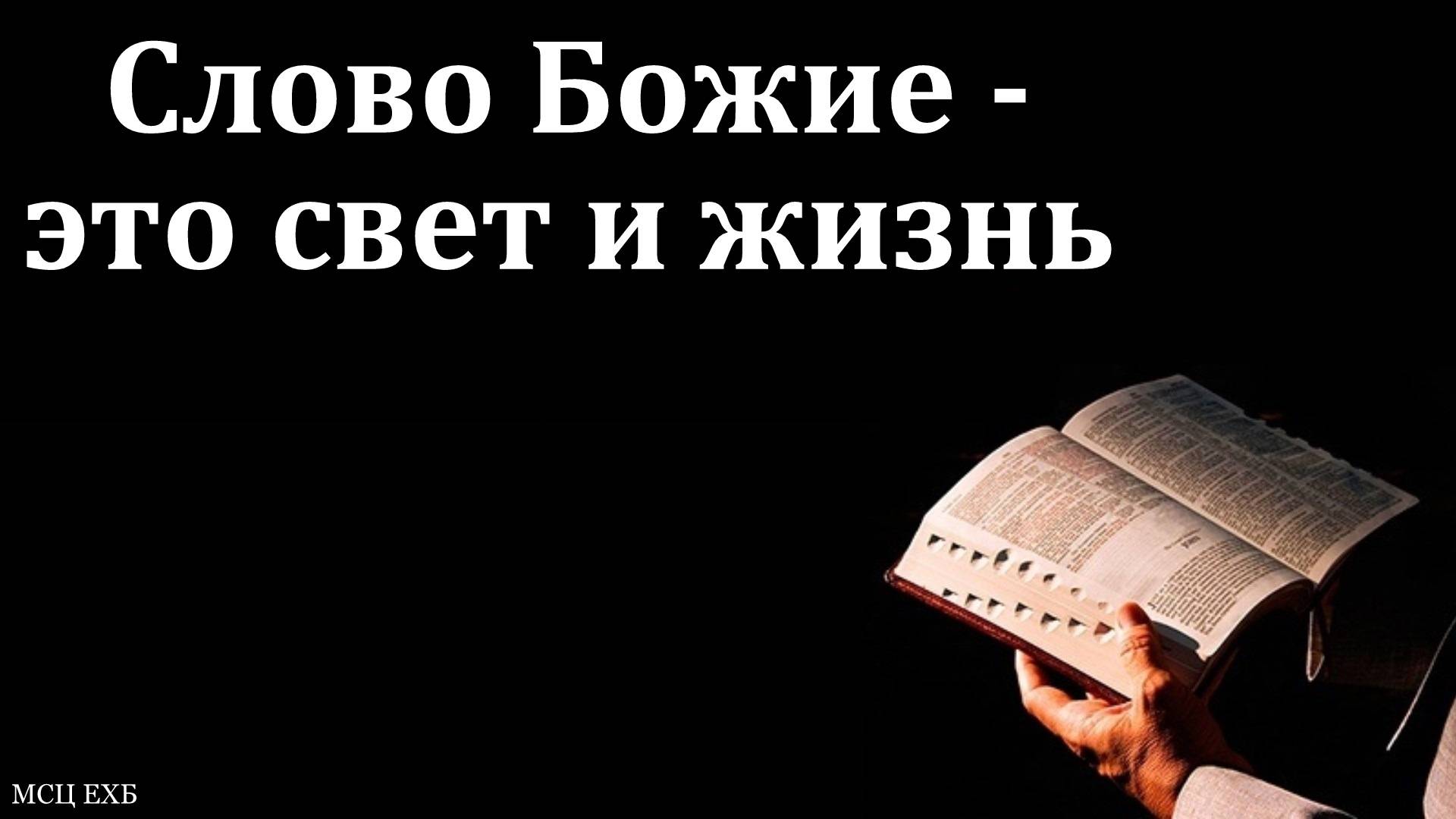 Слово Божие - это свет и жизнь. В. Дорошенко. МСЦ ЕХБ