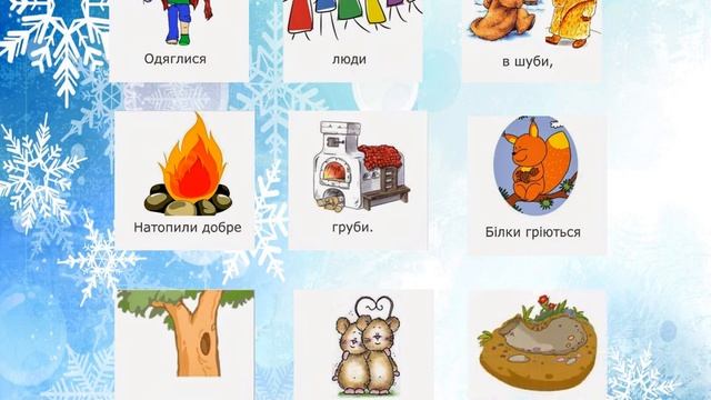 Жива мнемотаблиця до вірша Н. Забіли "Зима"