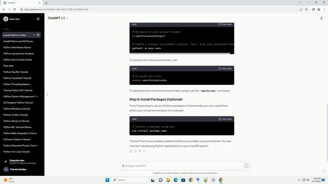 install python on mac brew