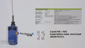 Металлический концевой выключатель с плунжером кошачий ус, кабельный ввод N12 XCK D2506N12