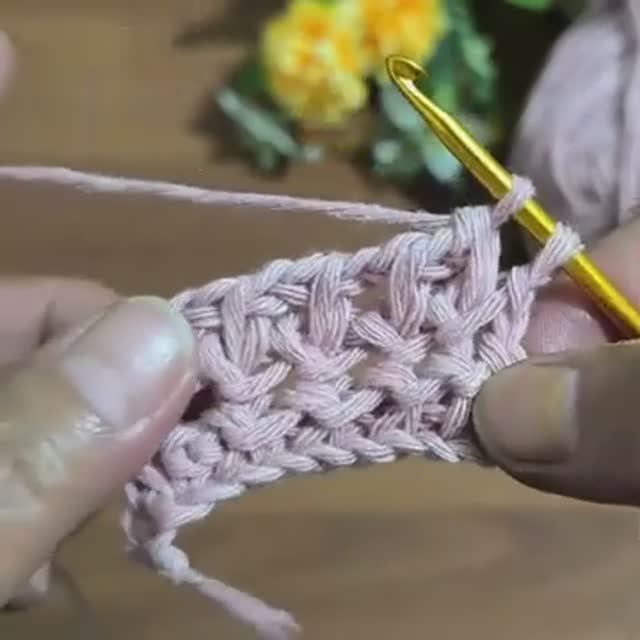 Тунисский узор крючком #узорыкрючком