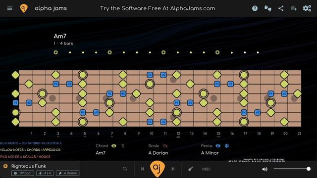 Righteous Funk Jam Track _ Guitar Backing Track (A Minor _ 139 BPM)