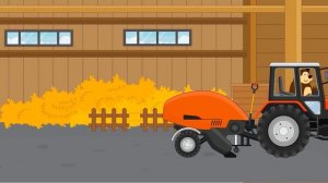 The Bear Farm: Tractor Transport Goat to a Goat Shelter, Goat Barn and Feeding Goat | Vehicles Farm
