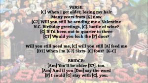"When I'm Sixty Four." Beatles Easy Play Chords