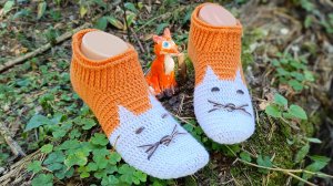 Следки Лисичка крючком . Подробный МК .