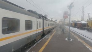 Электропоезд ЭП2Д-0150 ЦППК станция Москва-Товарная-Курская