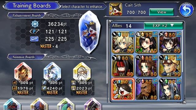 Dissidia Final Fantasy Opera Omnia - cap.417 - Haciendo la lista de que personajes tengo chetos