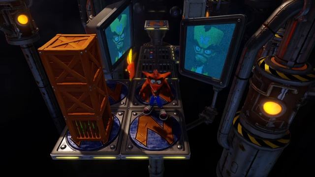 Crash Bandicoot N. Sane Trilogy tentando pegar gema colorida da generator room