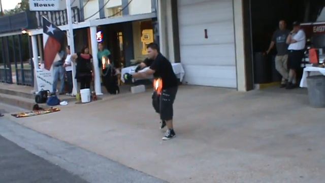 Fire Poi Troupe, Angel Spinning Fire at Mothers Day Show in Lorena смотреть онлайн