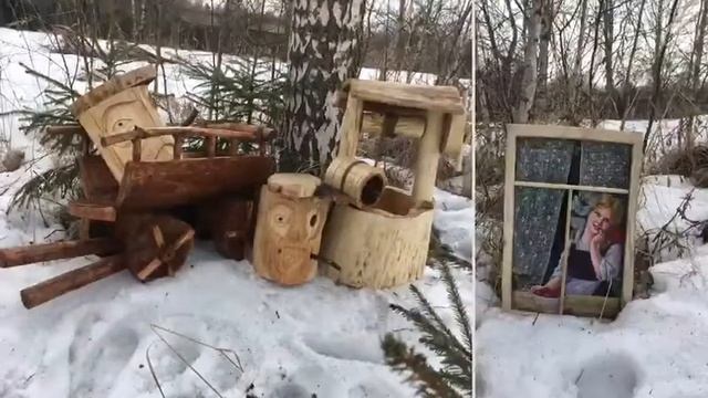 Ручная и работа из массива дерева, садовые фигуры. смотреть онлайн