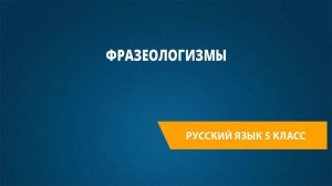 Урок 48. Фразеологизмы