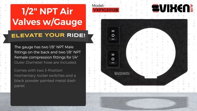 📢 VIXEN AIR VXF1G2012B 1/2" NPT Air Valves w/Gauge 🔥 смотреть онлайн