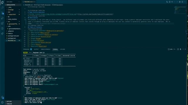 Team Profile Generator смотреть онлайн