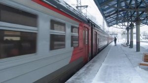 Электропоезд ЭД4МК-0073 станция Москва-Сортировочная 4.02.2018