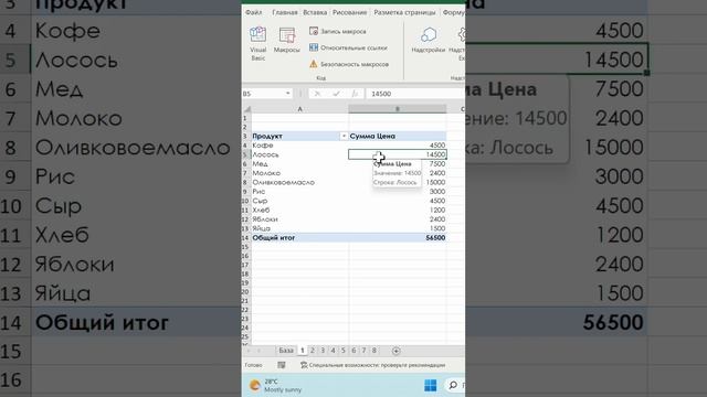 Лайфхак с отчётом сводной таблицы в excel #excel #гугл #эксель