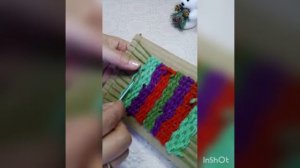 Простой коврик из пряжи