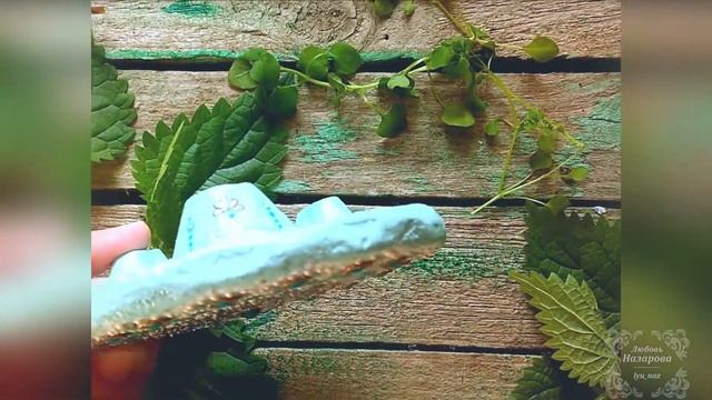 Мятная мандала. Подставка для украшений / под кружку. Точечная роспись.
