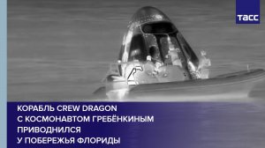 Корабль Crew Dragon с космонавтом Гребёнкиным приводнился у побережья Флориды