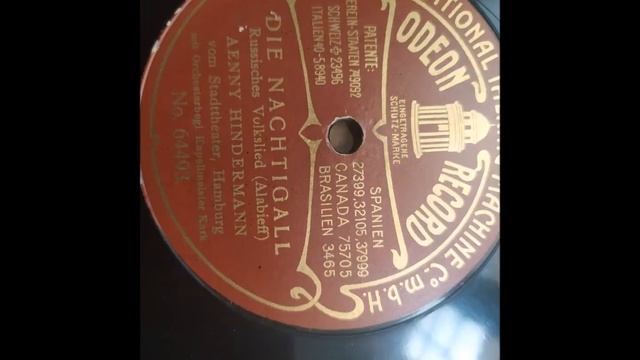 Hindermann Aenny soprano Die Nachtigall Odeon 64493, mx xB3024 del 1907 смотреть онлайн