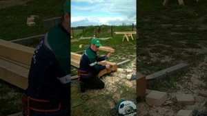 Каркасный дом своими руками. Проще некуда. Нижняя обвязка запилы.