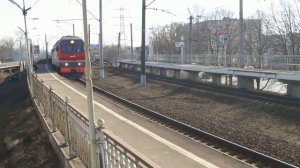 Тепловоз ТЭП70БС-182 с поездом Гродно - СПб, СПб / Dieselloc TEP70BS-182 with train Grodno - SPb