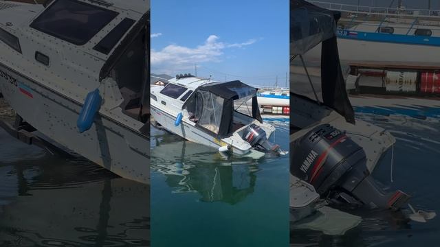 Спуск на воду. Оз Байкал Yamaha FR 23. Мотор Yamaha 150 2 такта