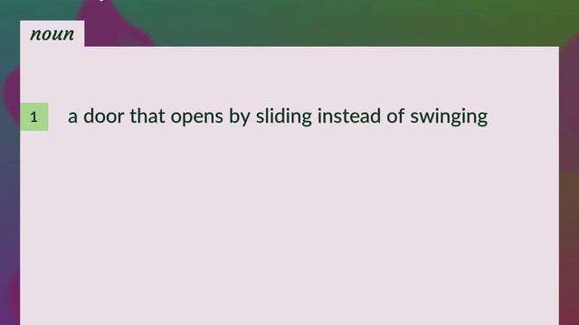 Sliding door | meaning of Sliding door