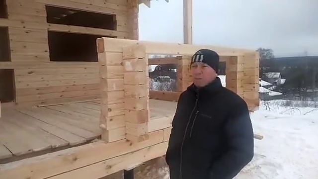 Отзыв. Строительство дома из проф.бруса 190х145мм. Дом под усадку под временную кровлю. смотреть онлайн