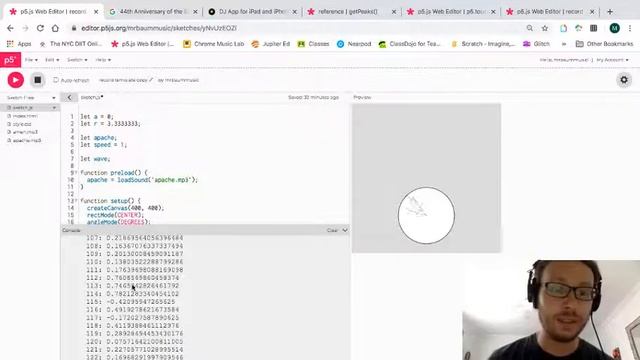 p5.js Tutorial - Recreating Hip Hop Google Doodle part 3: Adding A Waveform смотреть онлайн