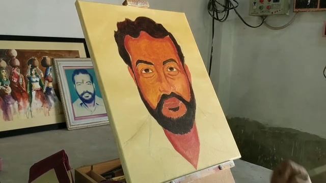 Acrylic Portrait painting time lapse | Damaged Old photo Restoration смотреть онлайн